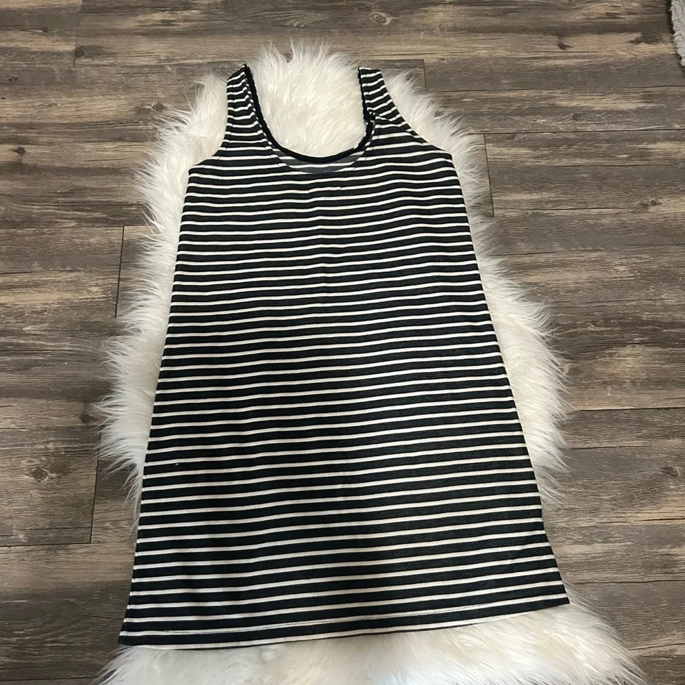 Madewell tank Striped blue and White Sleeveless Dress - Picture 4 of 6